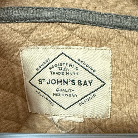 St. John's Bay Men's Brown Quilted Zip-Up Sweater - Picture 2 of 3